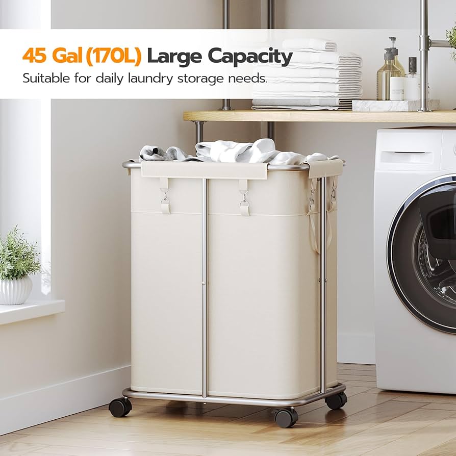 Amazon.com: HOOBRO 170L Laundry Basket with Wheels, 45